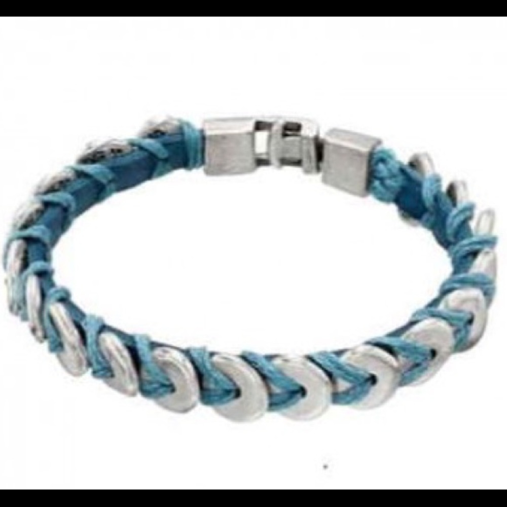UNO de 50 Blue Leather Bracelet
